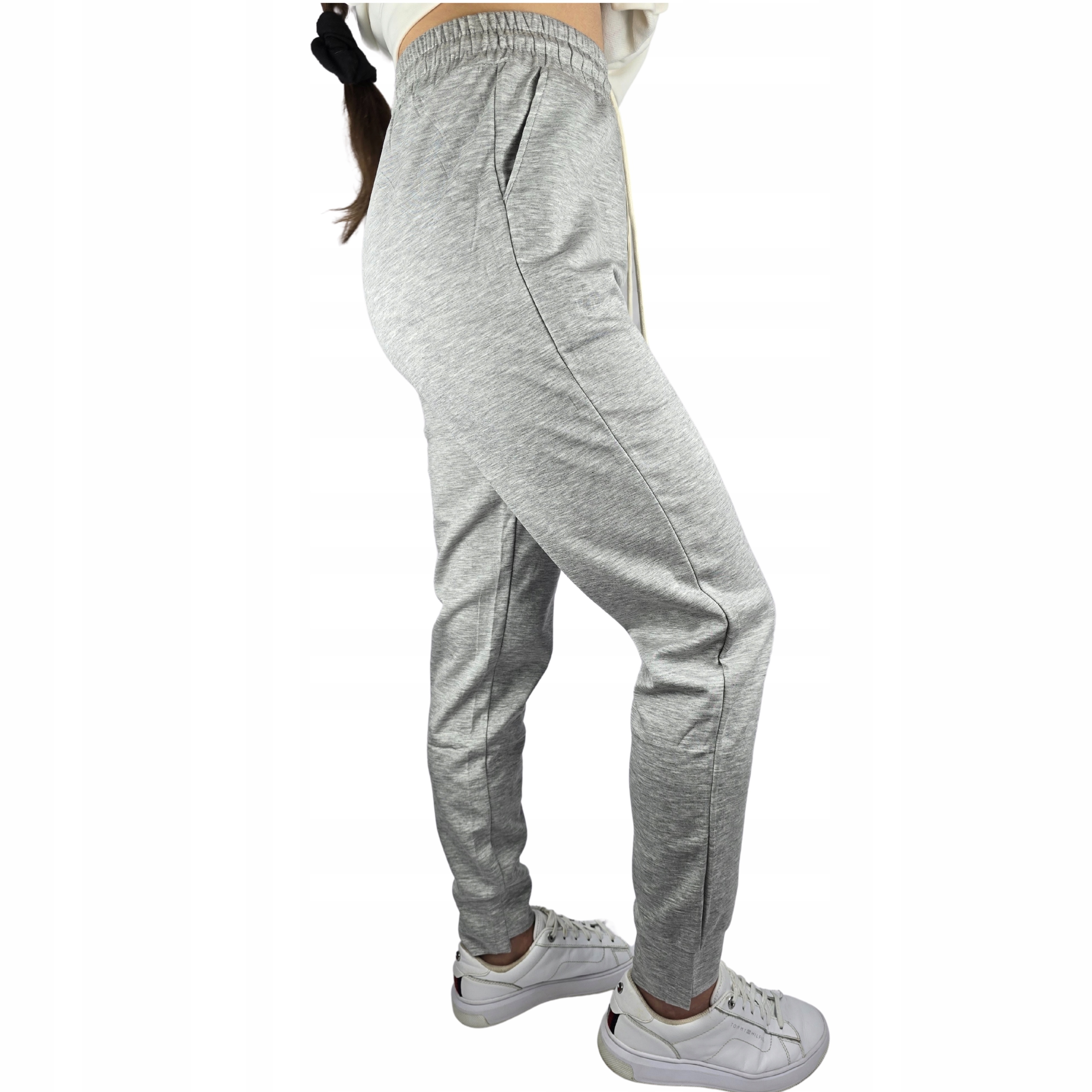 DAMSKIE SPODNIE DRESOWE BAWEŁNIANE SPORTOWE NA CO DZIEŃ WYGODNE WYSOKI STAN