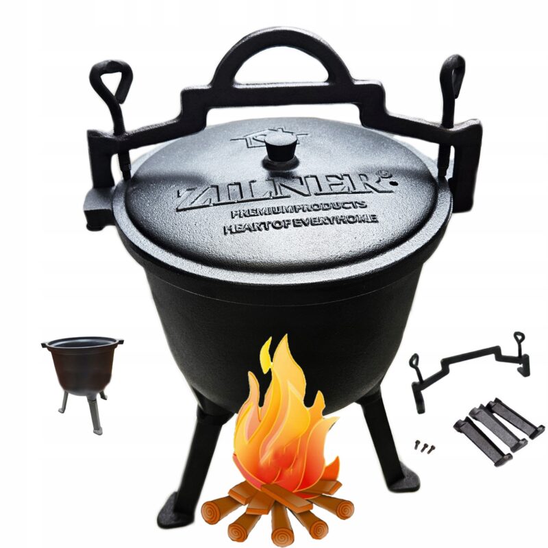 KOCIOŁEK NA GRILL OGNISKO ŻELIWNY GARNEK MYŚLIWSKI WĘGIERSKI