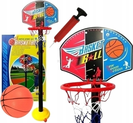 KOSZ DO KOSZYKÓWKI 115CM ZESTAW Z PIŁKĄ I POMPKĄ DLA DZIECI REGULOWANY XXL