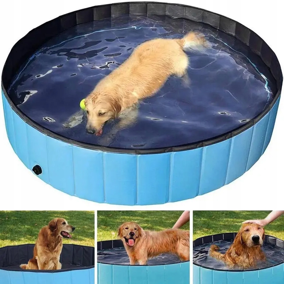 BASEN OGRODOWY DLA PSA ZWIERZĄTDUŻY DO OCHŁODY MYCIA SKŁADANY 120x 30 cm