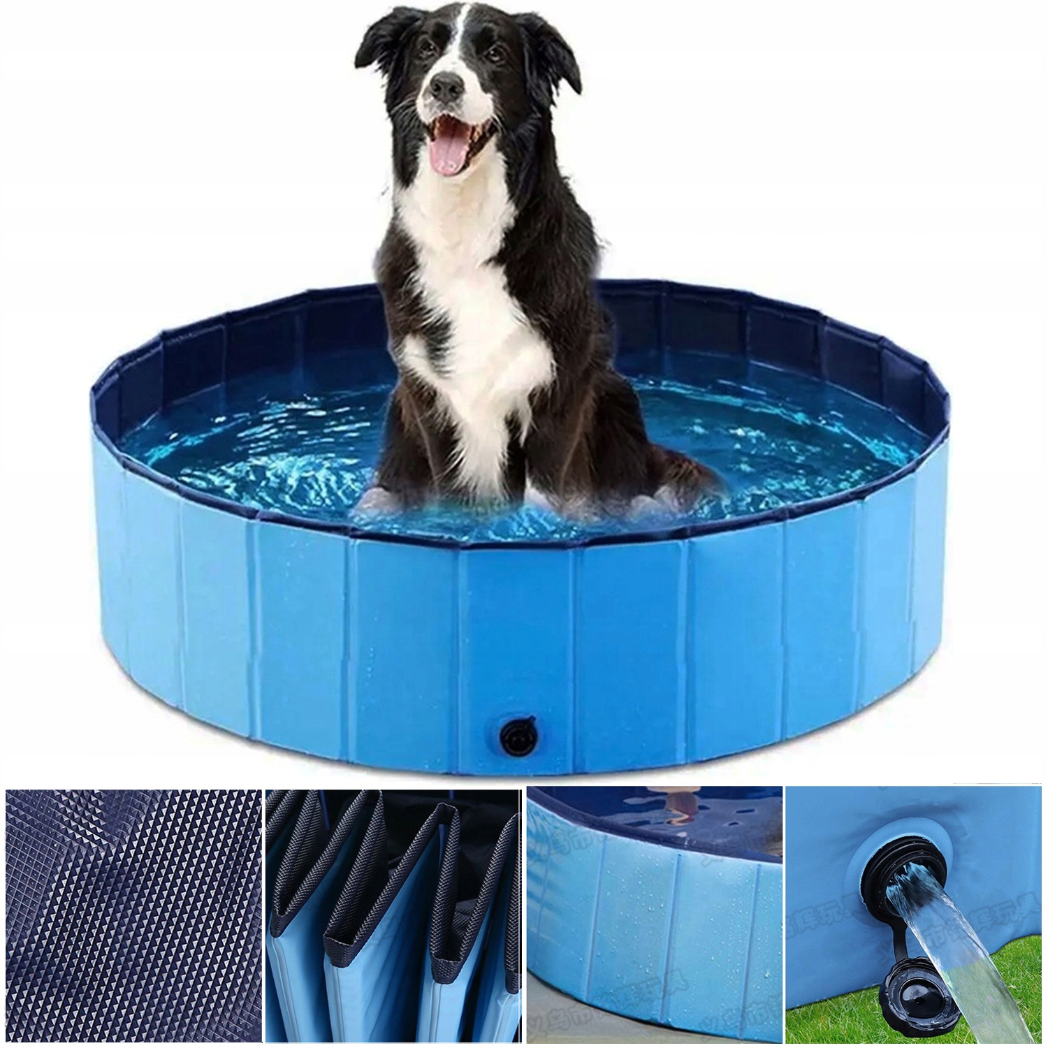 BASEN OGRODOWY DLA PSA ZWIERZĄTDUŻY DO OCHŁODY MYCIA SKŁADANY 120x 30 cm