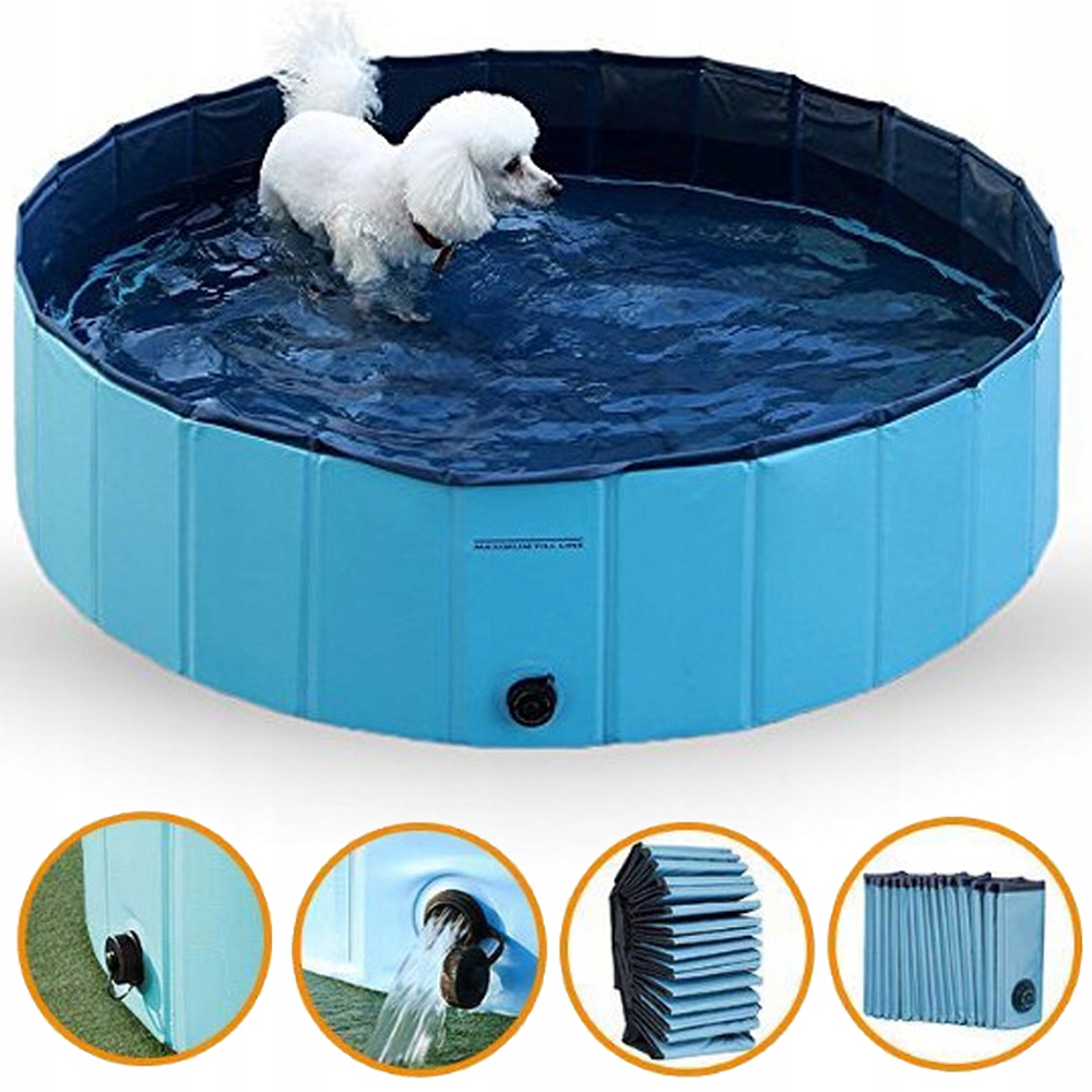 BASEN OGRODOWY DLA PSA ZWIERZĄTDUŻY DO OCHŁODY MYCIA SKŁADANY 120x 30 cm
