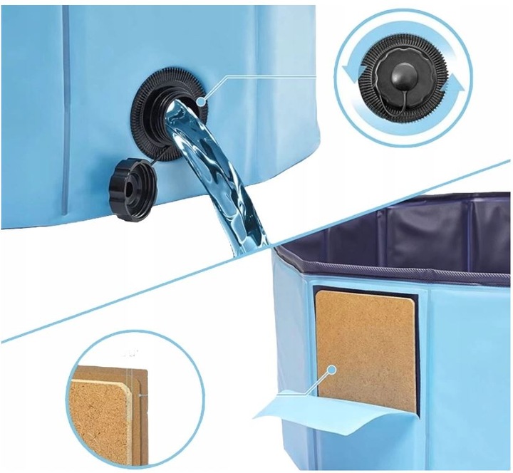 BASEN OGRODOWY DLA PSA ZWIERZĄTDUŻY DO OCHŁODY MYCIA SKŁADANY 120x 30 cm