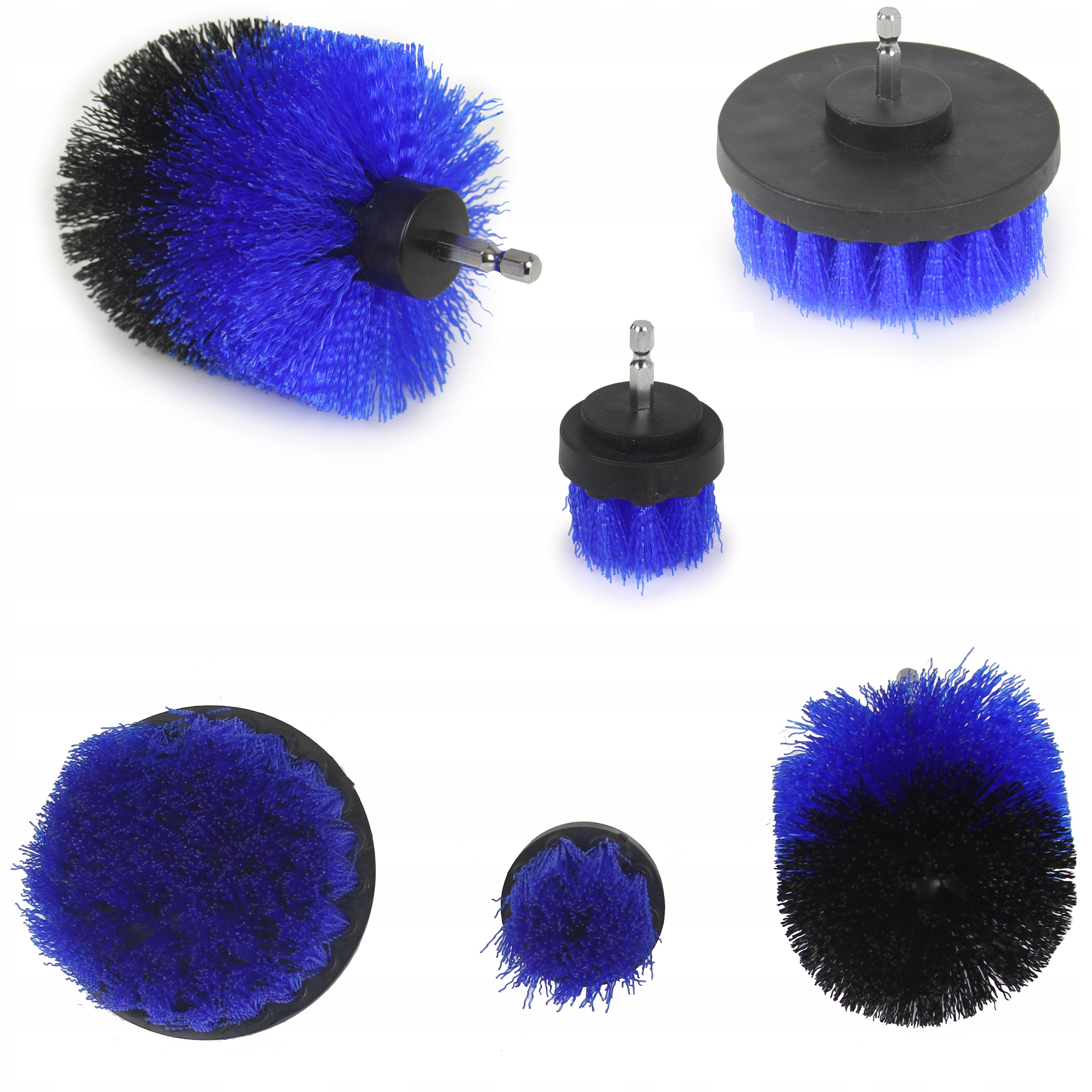 SZCZOTKI NYLONOWE NA WKRĘTARKĘ ZESTAW 3SZT DO CZYSZCZENIA TAPICERKI