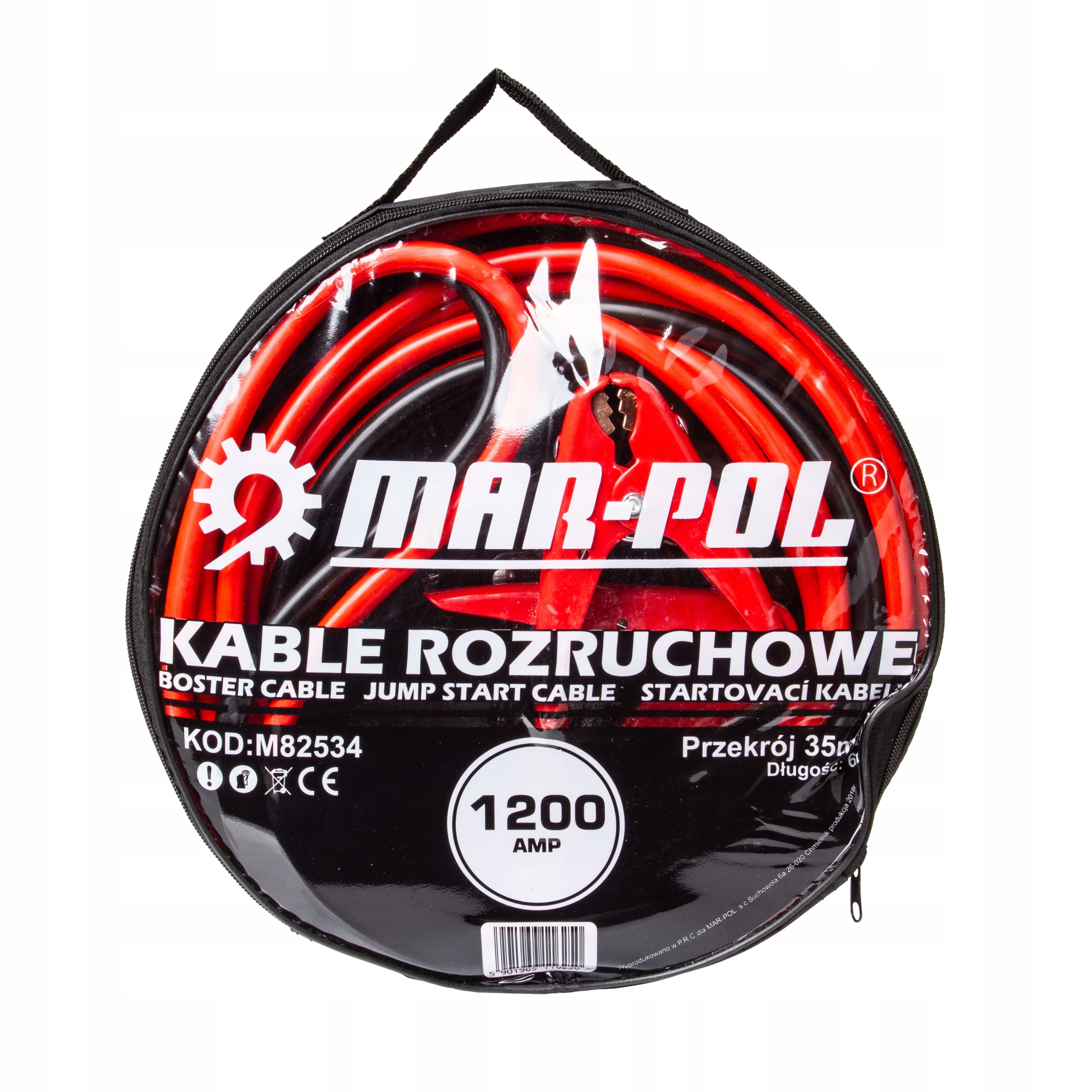 PRZEWODY ROZRUCHOWE 35MM² 1200A 4,5M KABLE STARTOWE MOCNE ZACISKI AUTO