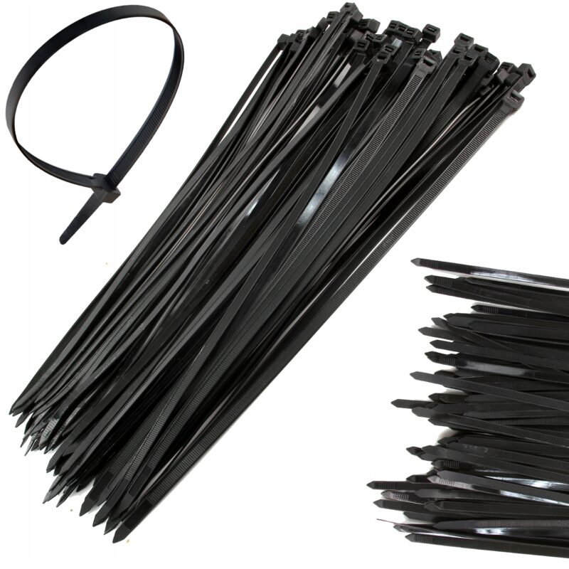 OPASKI KABLOWE CZARNE TRYTYTKI zestaw 100szt