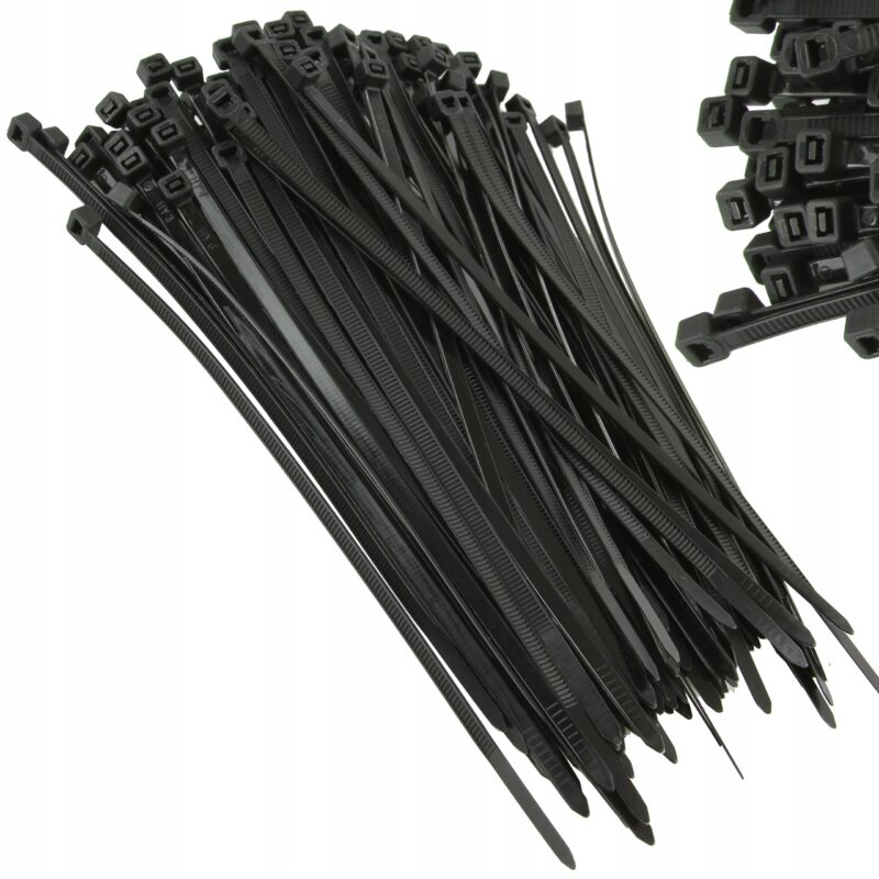 OPASKI KABLOWE CZARNE TRYTYTKI zestaw 100szt