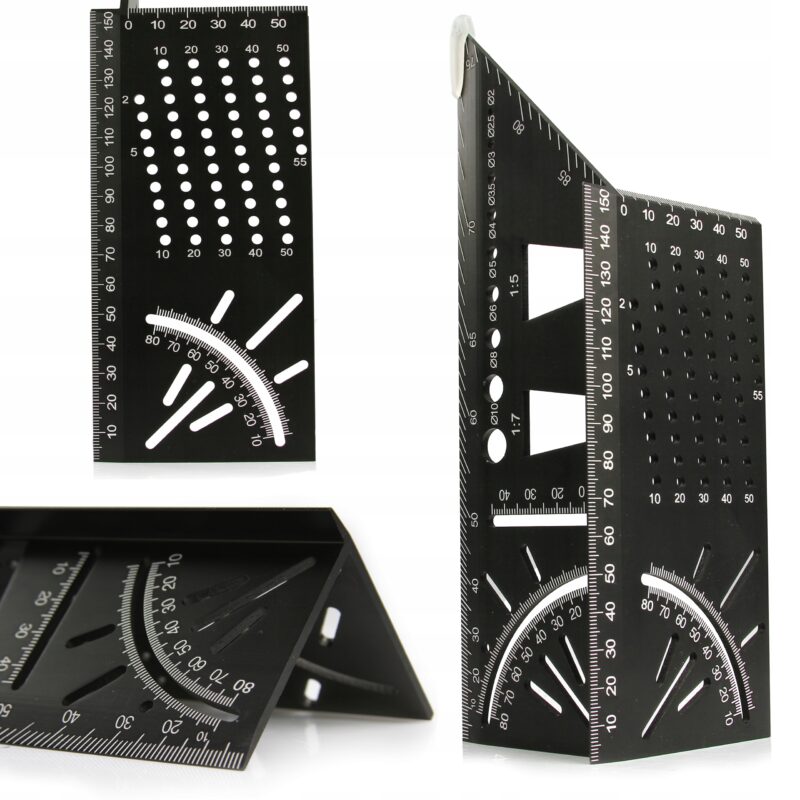 KĄTOWNIK STOLARSKI PRZESTRZENNY 3D ALUMINIOWY NARZĘDZIE POMIAROWE 170MM