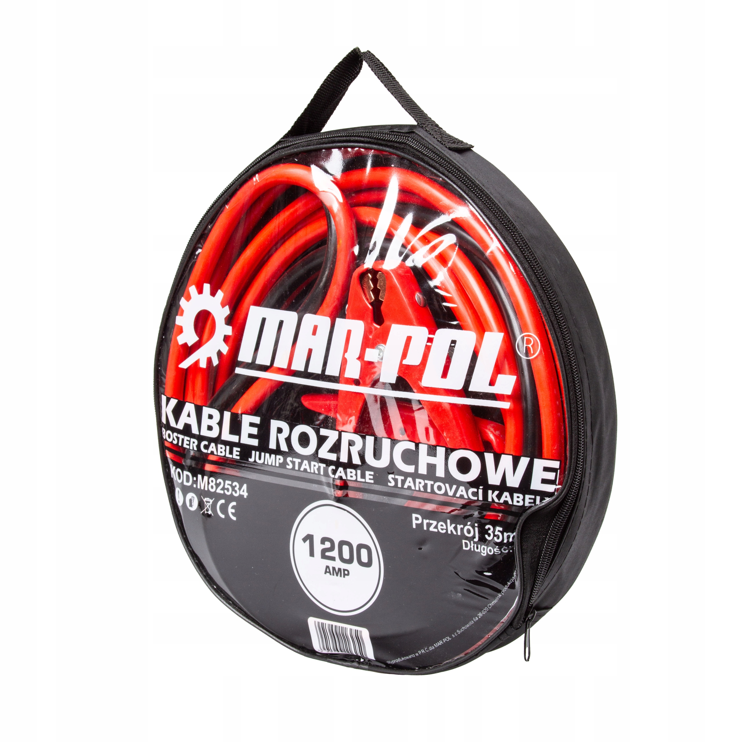 PRZEWODY ROZRUCHOWE 35MM² 1200A 4,5M KABLE STARTOWE MOCNE ZACISKI AUTO