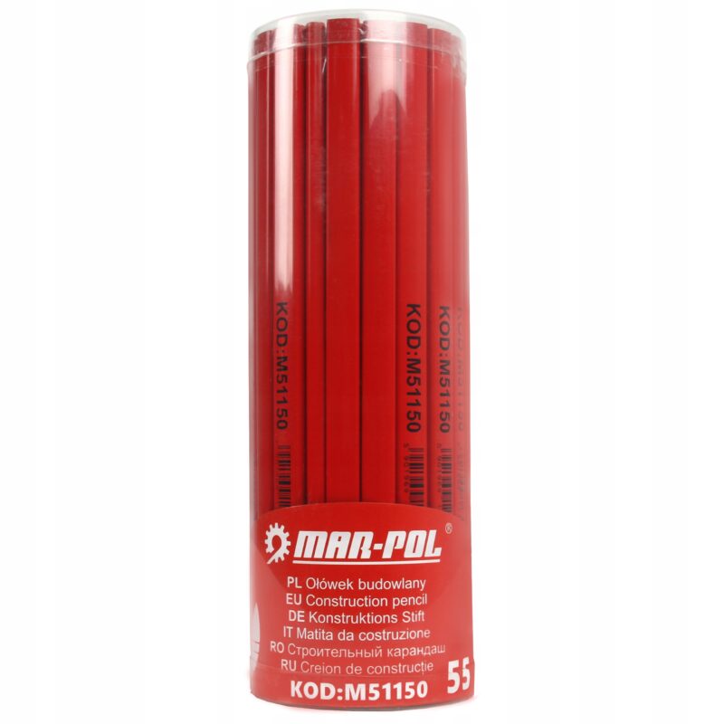 ZESTAW 55 OŁÓWKÓW BUDOWLANYCH STOLARSKICH DO DREWNA MURARSKICH MOCNYCH