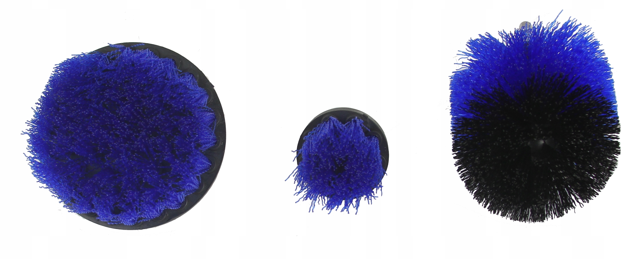 SZCZOTKI NYLONOWE NA WKRĘTARKĘ ZESTAW 3SZT DO CZYSZCZENIA TAPICERKI