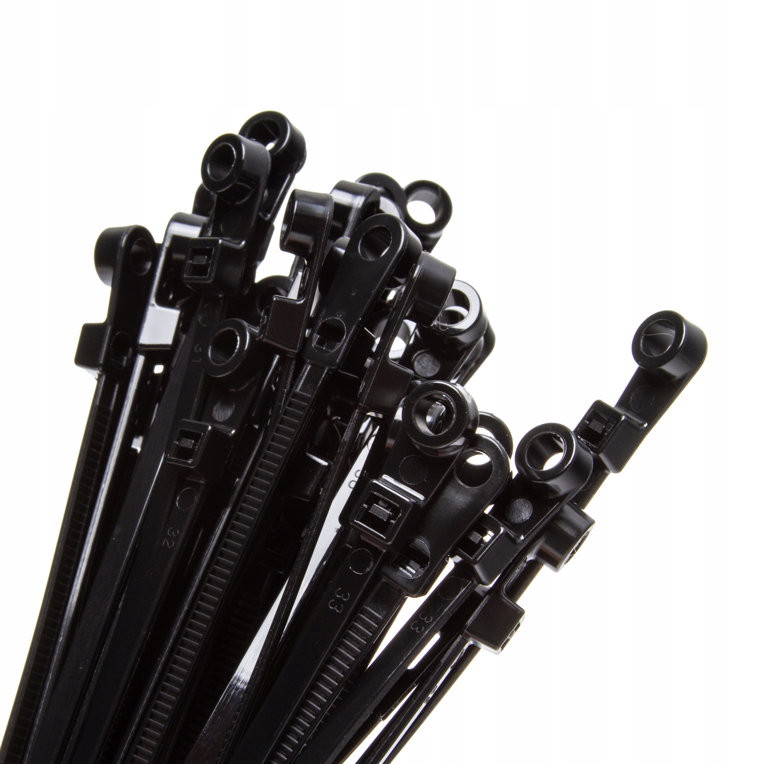 OPASKI KABLOWE ZACISKOWE 4,5x200MM 100 SZT NYLONOWE CZARNE TRYTYTKI UV