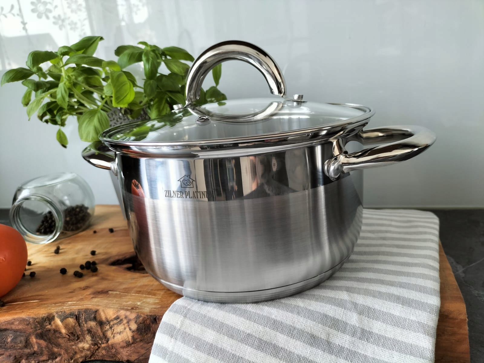 GARNKI STALOWE ZESTAW 12 ELEMENTÓW KOMPLET NA INDUKCJĘ GAZ KUCHNIĘ PREMIUM