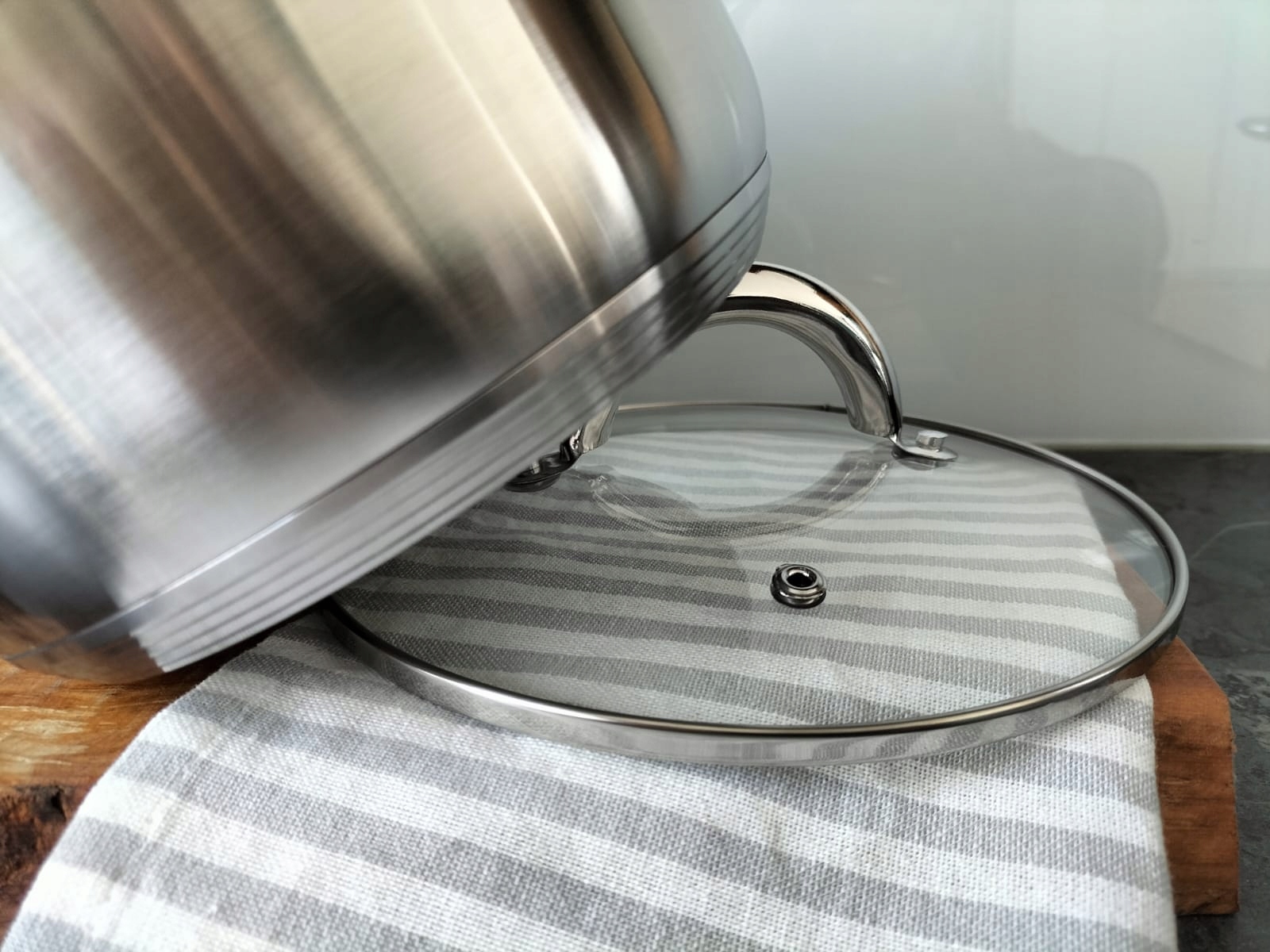 GARNKI STALOWE ZESTAW 12 ELEMENTÓW KOMPLET NA INDUKCJĘ GAZ KUCHNIĘ PREMIUM