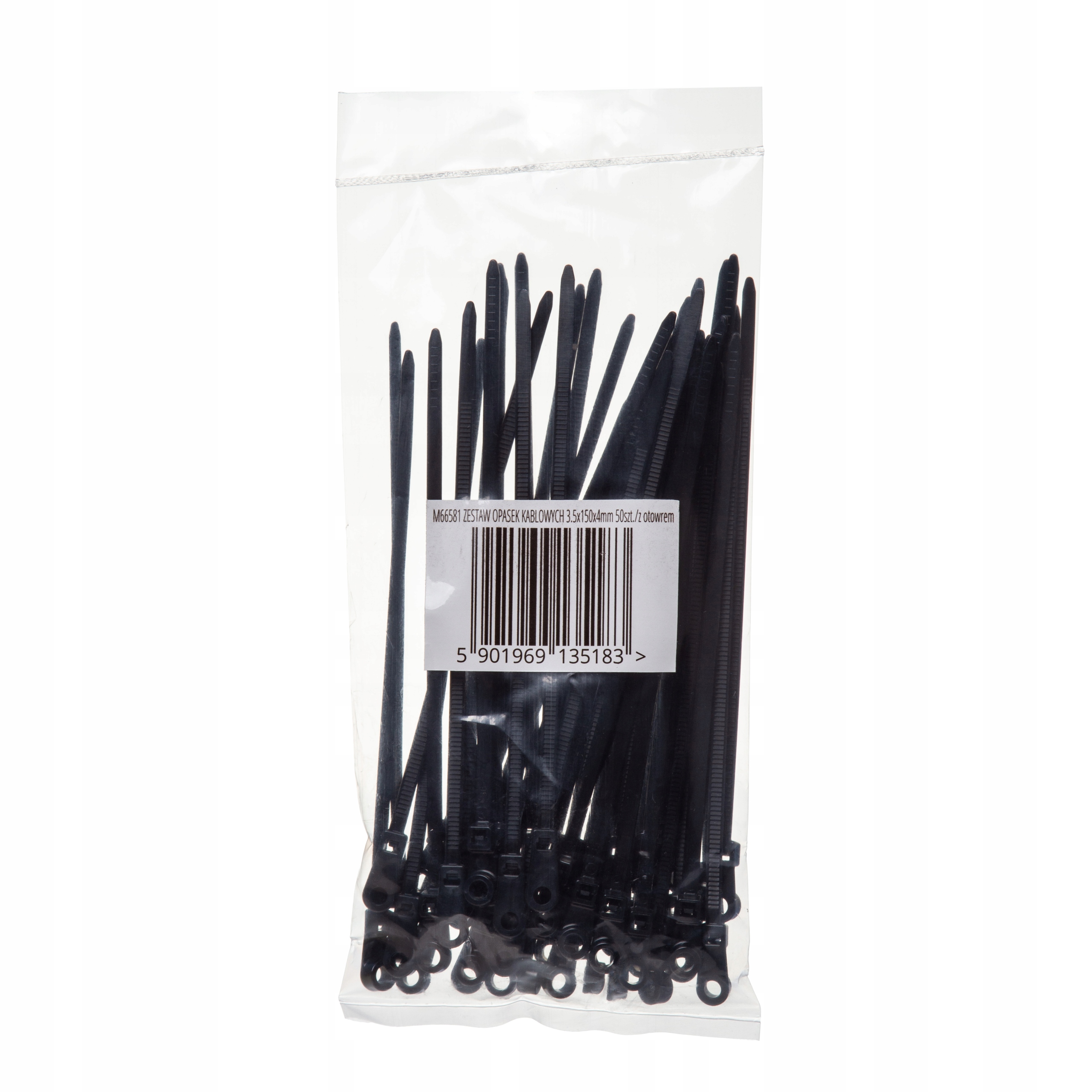 OPASKI KABLOWE ZACISKOWE 4,5x200MM 100 SZT NYLONOWE CZARNE TRYTYTKI UV