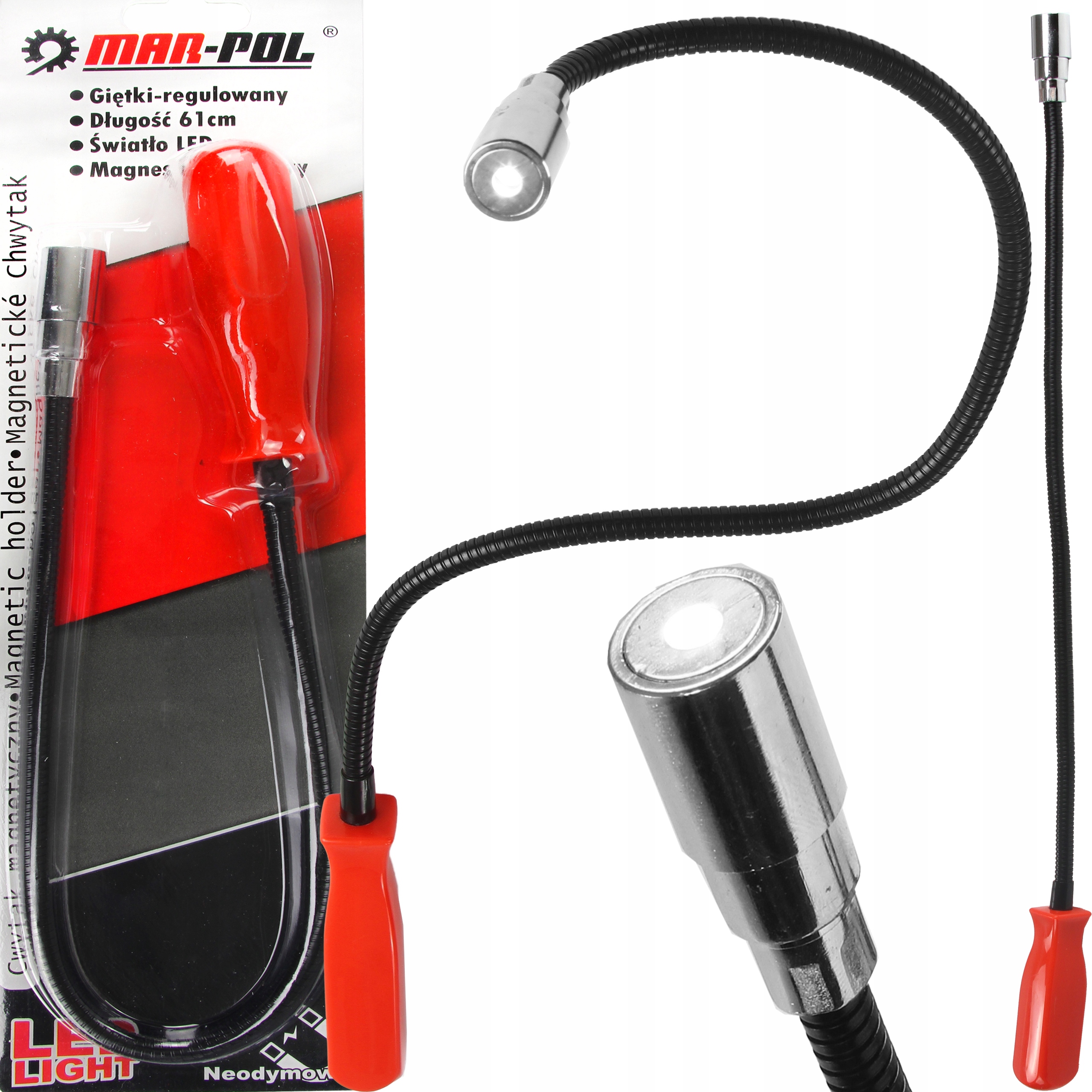 CHWYTAK MAGNETYCZNY GIĘTKI PAZURKOWY NEODYMOWY DO ŚRUB NAKRĘTEK