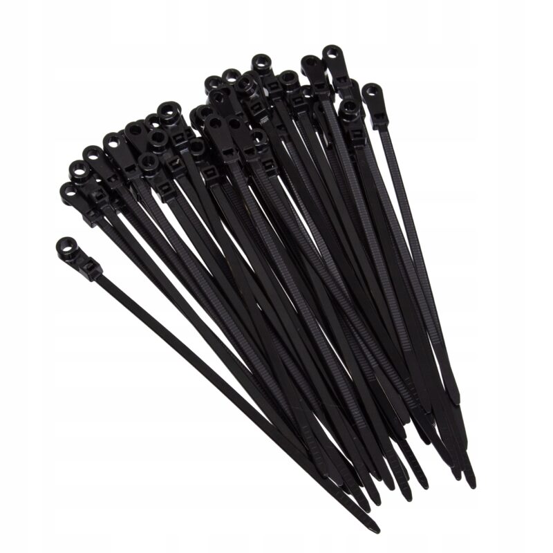 OPASKI KABLOWE ZACISKOWE 4,5x200MM 100 SZT NYLONOWE CZARNE TRYTYTKI UV