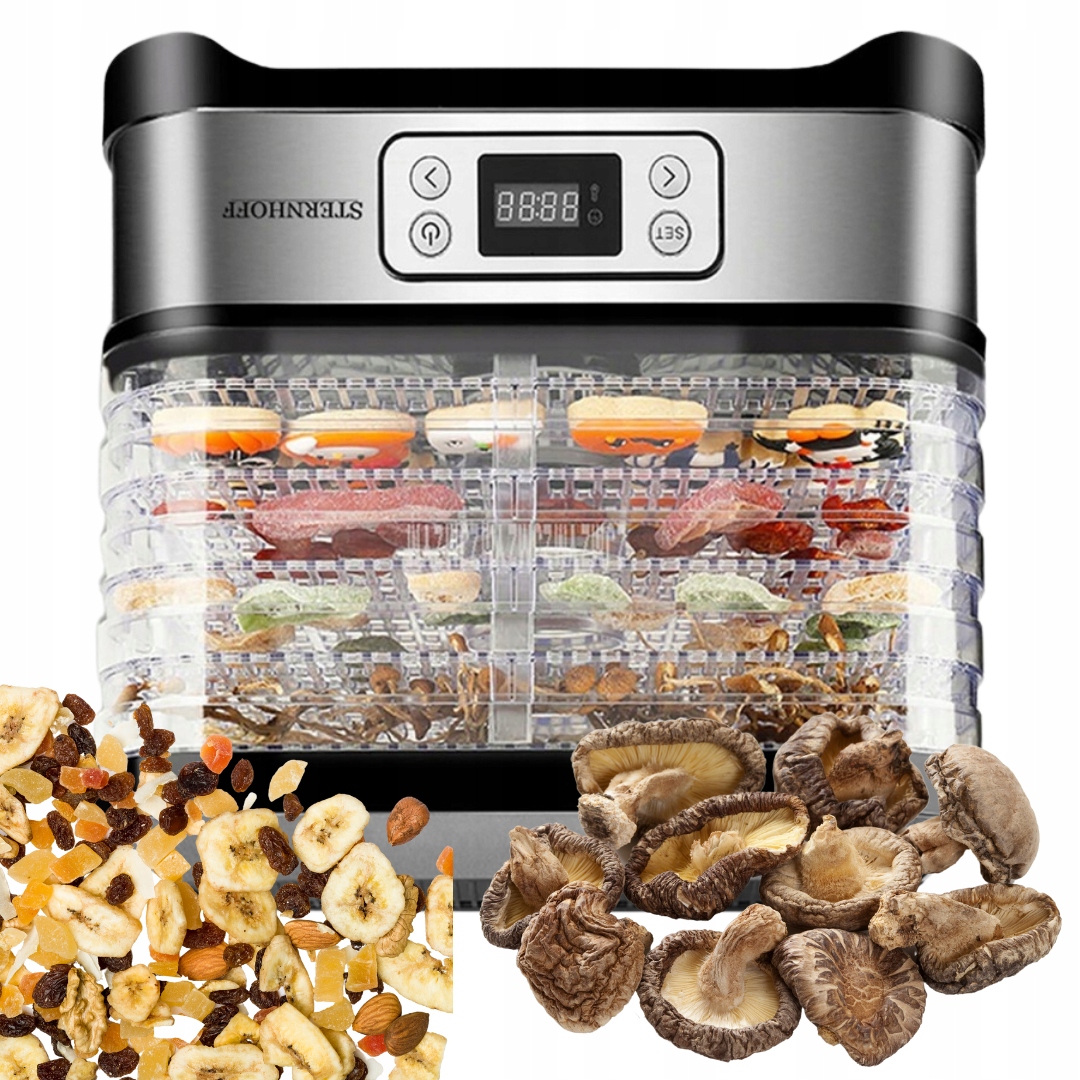 SUSZARKA DO GRZYBÓW OWOCÓW WARZYW SPOŻYWCZA 600W 5 SIT REGULACJA TEMPERATUR