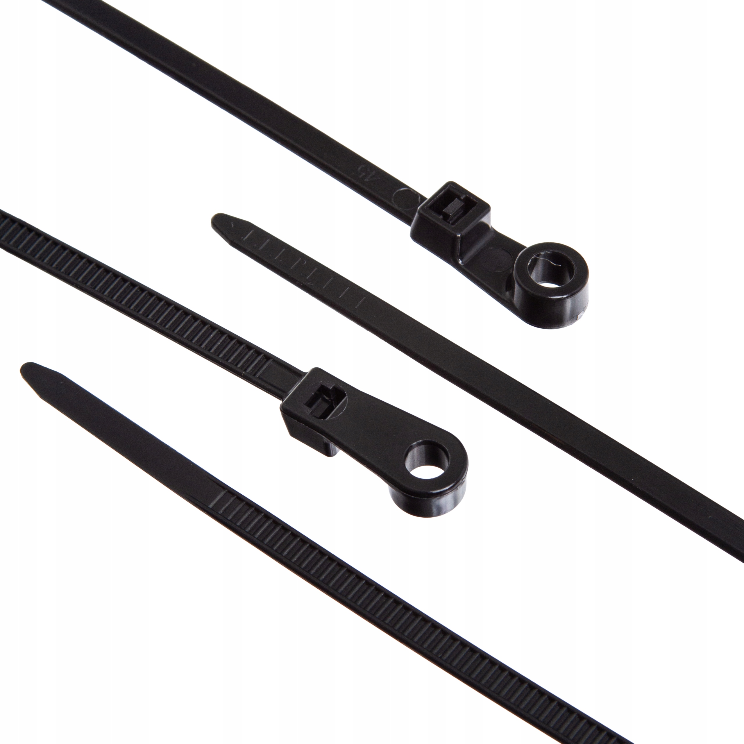 OPASKI KABLOWE ZACISKOWE 4,5x200MM 100 SZT NYLONOWE CZARNE TRYTYTKI UV