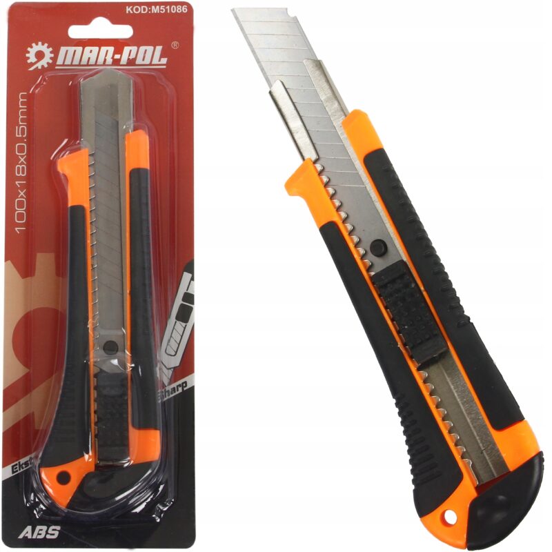 NÓŻ TAPETOWY 18MM OSTRZE ŁAMANE NOŻYK DO TAPET OBUDOWA ABS MOCNY