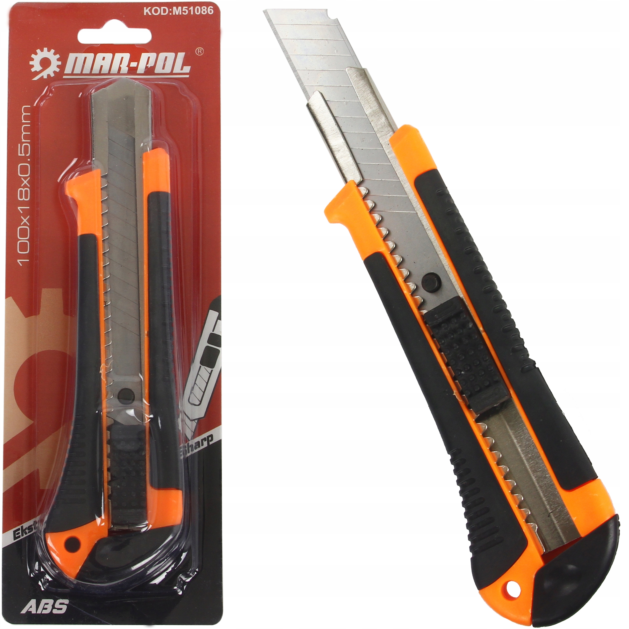 NÓŻ TAPETOWY 18MM OSTRZE ŁAMANE NOŻYK DO TAPET OBUDOWA ABS MOCNY