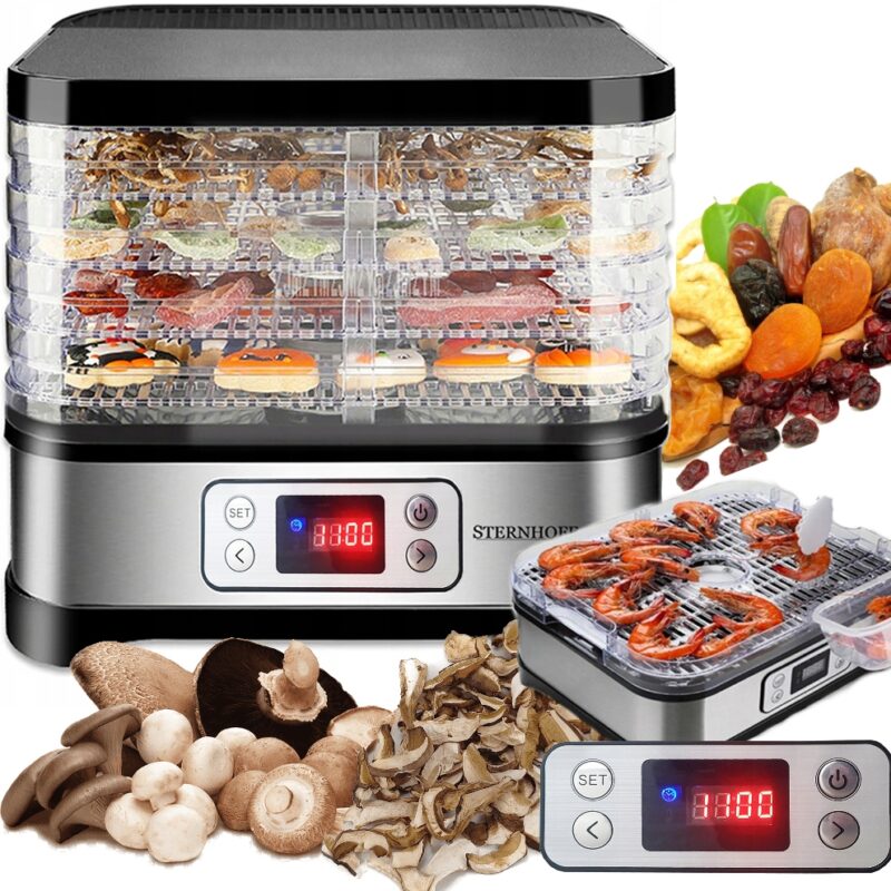 SUSZARKA DO GRZYBÓW OWOCÓW WARZYW SPOŻYWCZA 600W 5 SIT REGULACJA TEMPERATUR