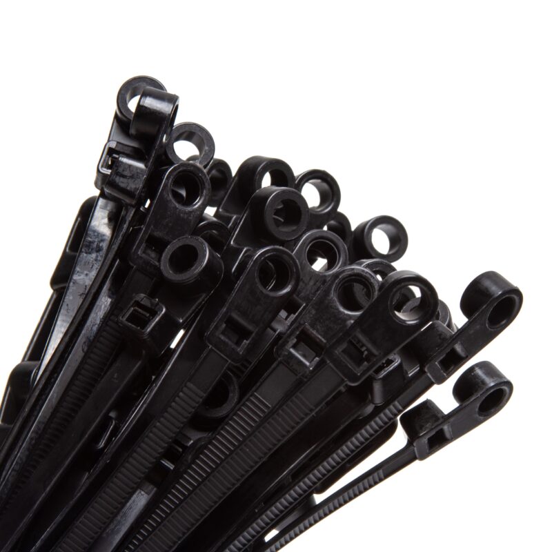 OPASKI KABLOWE ZACISKOWE 4,5x200MM 100 SZT NYLONOWE CZARNE TRYTYTKI UV