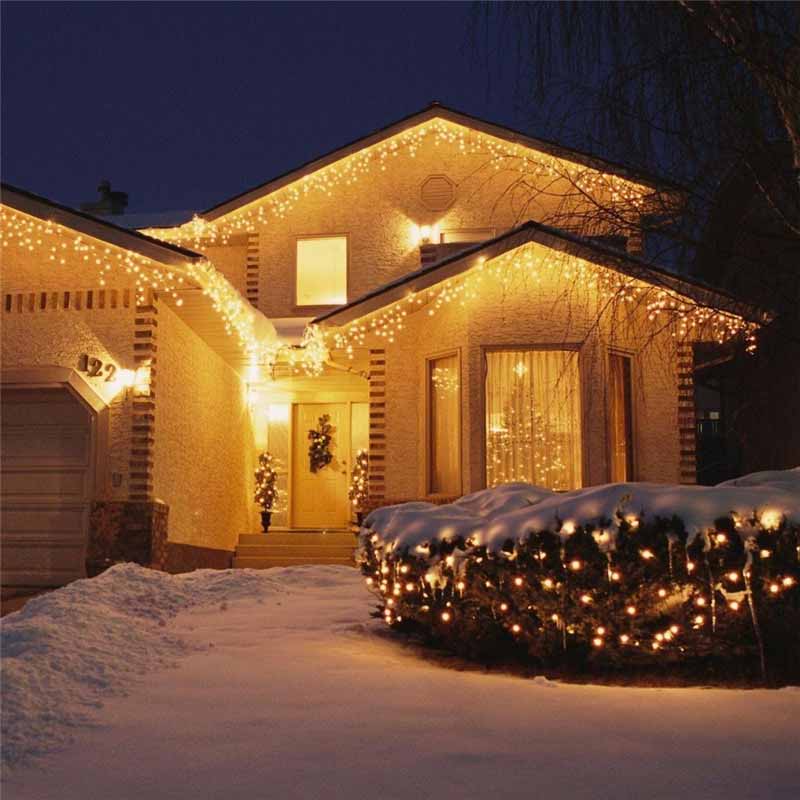 GRUBE SOPLE LAMPKI CHOINKOWE ZEWNĘTRZNE MOCNE KURTYNA ŚWIETLNA 500LED BIAŁY