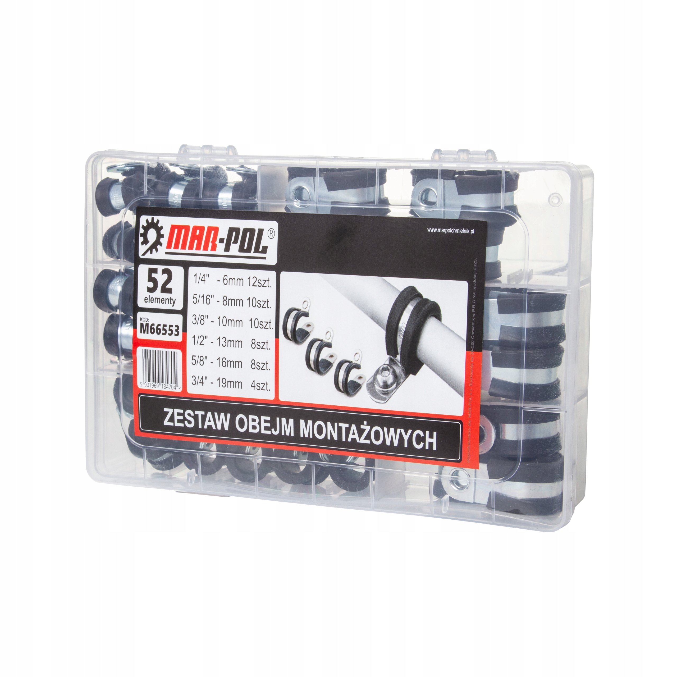 ZESTAW OBEJM MONTAŻOWYCH DO PODWIESZANIA RUR KABLI WĘŻY 42EL UCHWYTY HIT