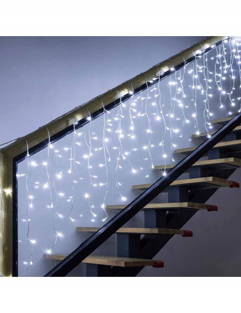 GRUBE SOPLE LAMPKI CHOINKOWE ZEWNĘTRZNE MOCNE KURTYNA ŚWIETLNA 500LED BIAŁY