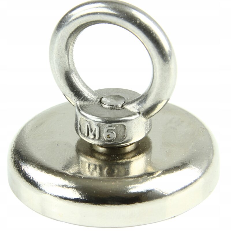 MAGNES NEODYMOWY UCHWYT 50KG FI42 NIERDZEWNY MOCNY MAGNES Z UCHEM