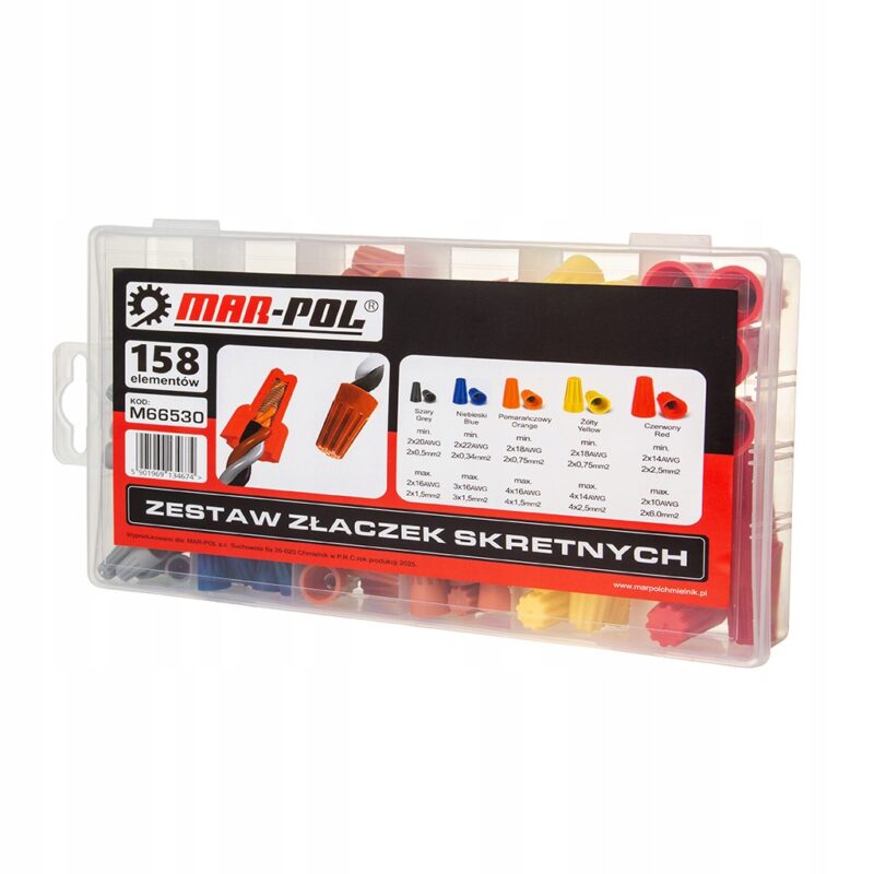 ZESTAW ZŁĄCZEK KABLOWYCH SKRĘTNYCH 158EL ELEKTRYCZNE KONEKTORY IZOLACJA