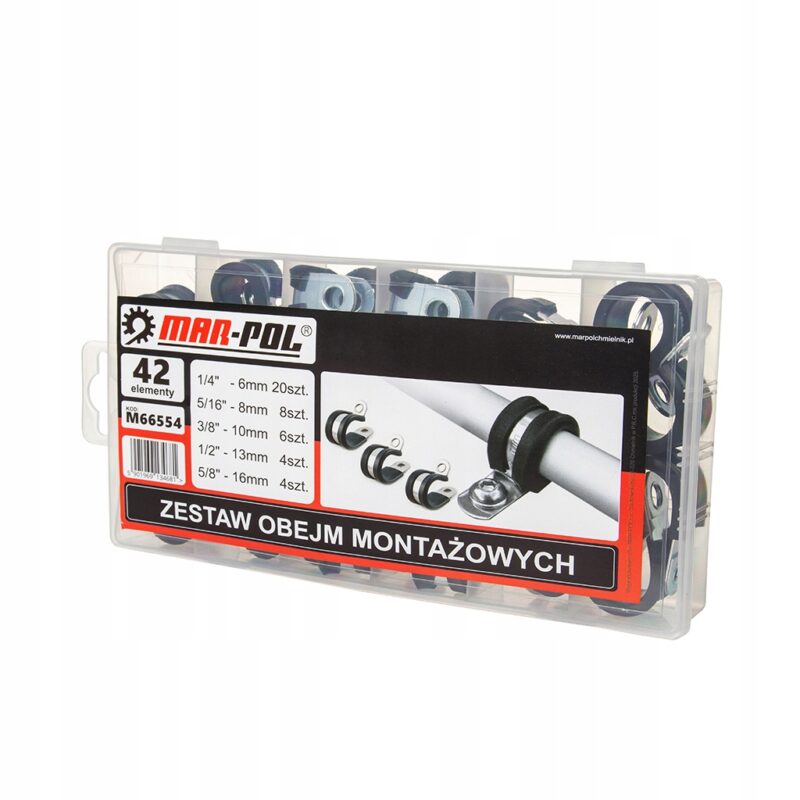 ZESTAW OBEJM MONTAŻOWYCH DO PODWIESZANIA RUR KABLI WĘŻY 42EL UCHWYTY HIT