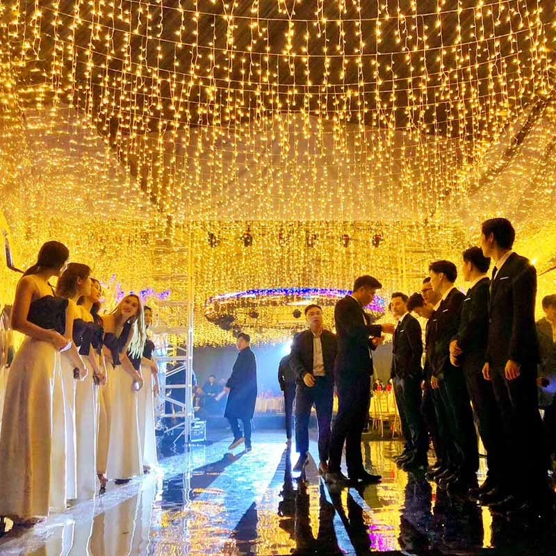 GRUBE SOPLE LAMPKI CHOINKOWE ZEWNĘTRZNE MOCNE KURTYNA ŚWIETLNA 500LED BIAŁY