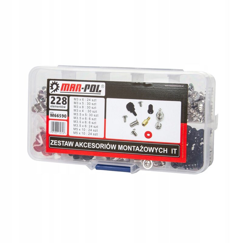 ZESTAW AKCESORIÓW ŚRUB MONTAŻOWYCH DO KOMPUTERA 228EL ŚRUBKI PODKŁADKI