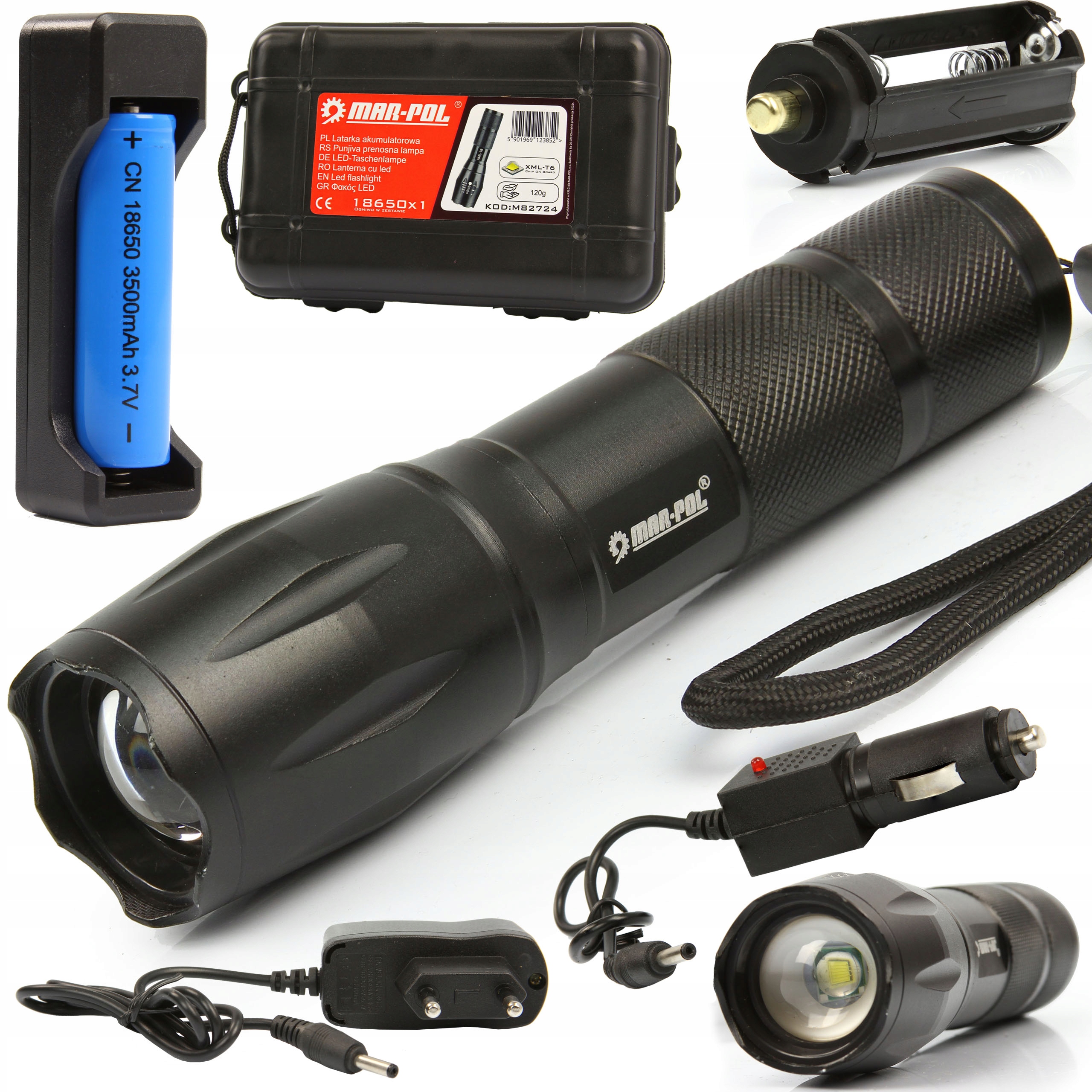 LATARKA AKUMULATOROWA LED USB SZPERACZ MOCNY