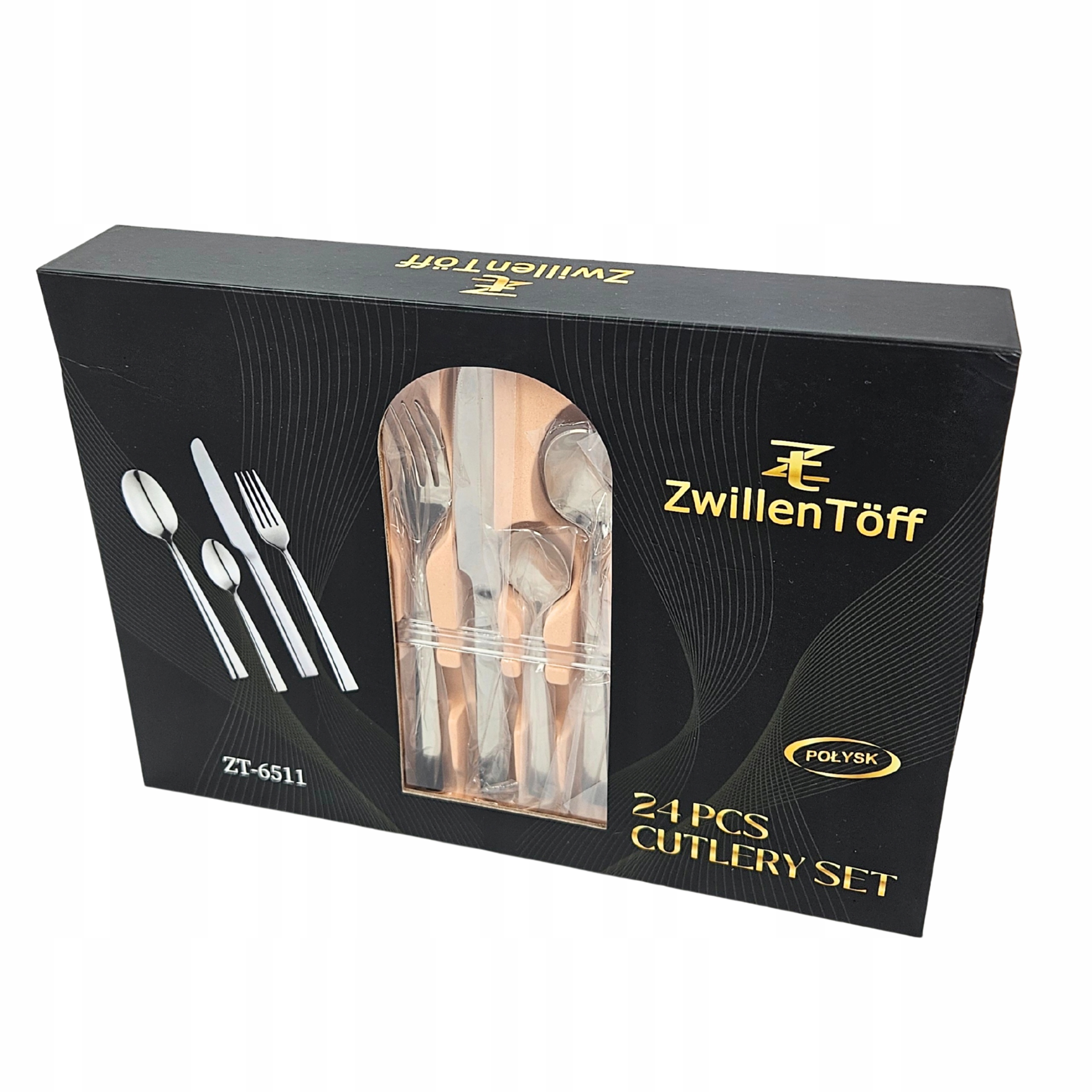 KOMPLET SZTUĆCÓW KUCHENNYCH 72 EL ZESTAW SZTUĆCE DLA 12 OSÓB POŁYSK WALIZKA
