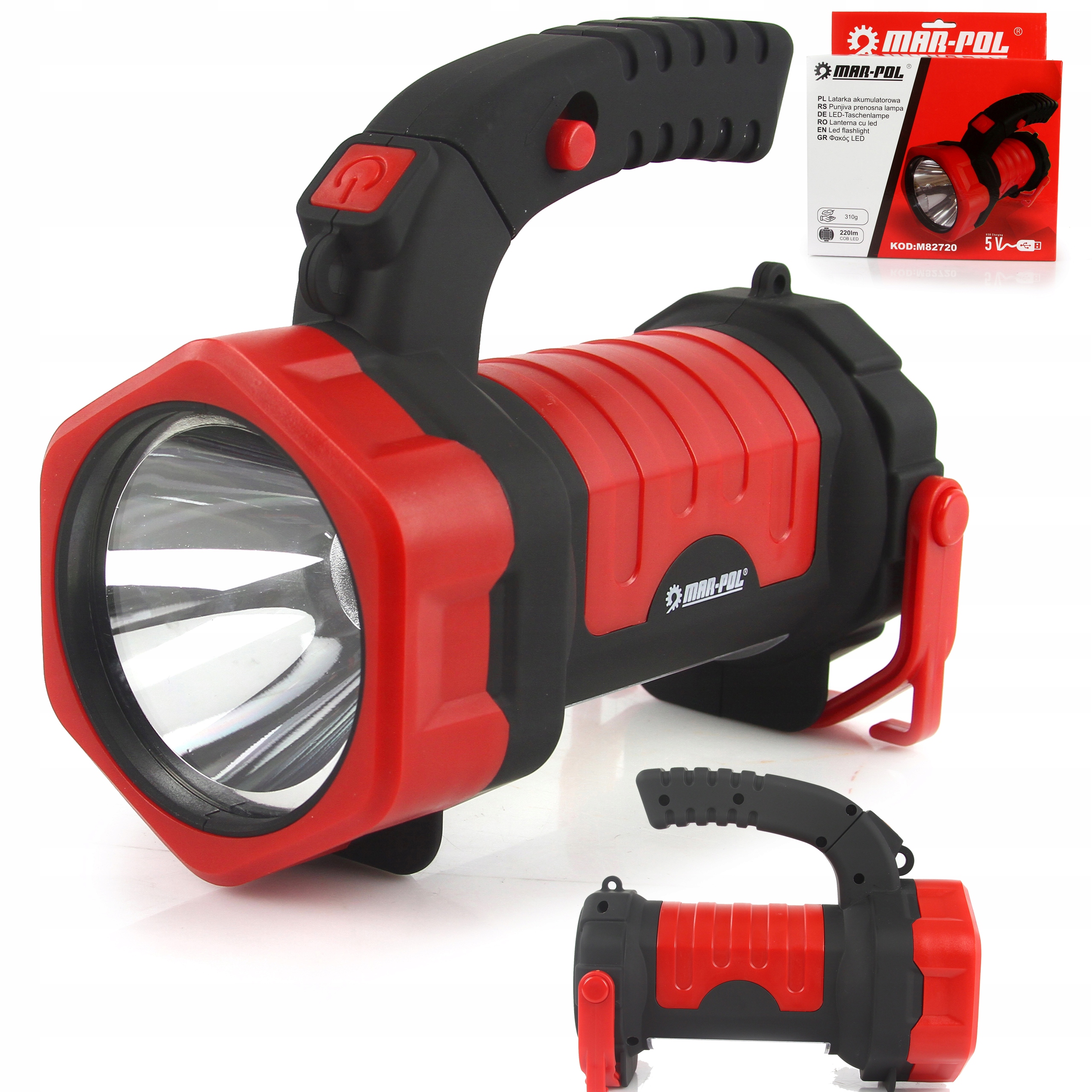 LATARKA AKUMULATOROWA LED USB SZPERACZ MOCNY