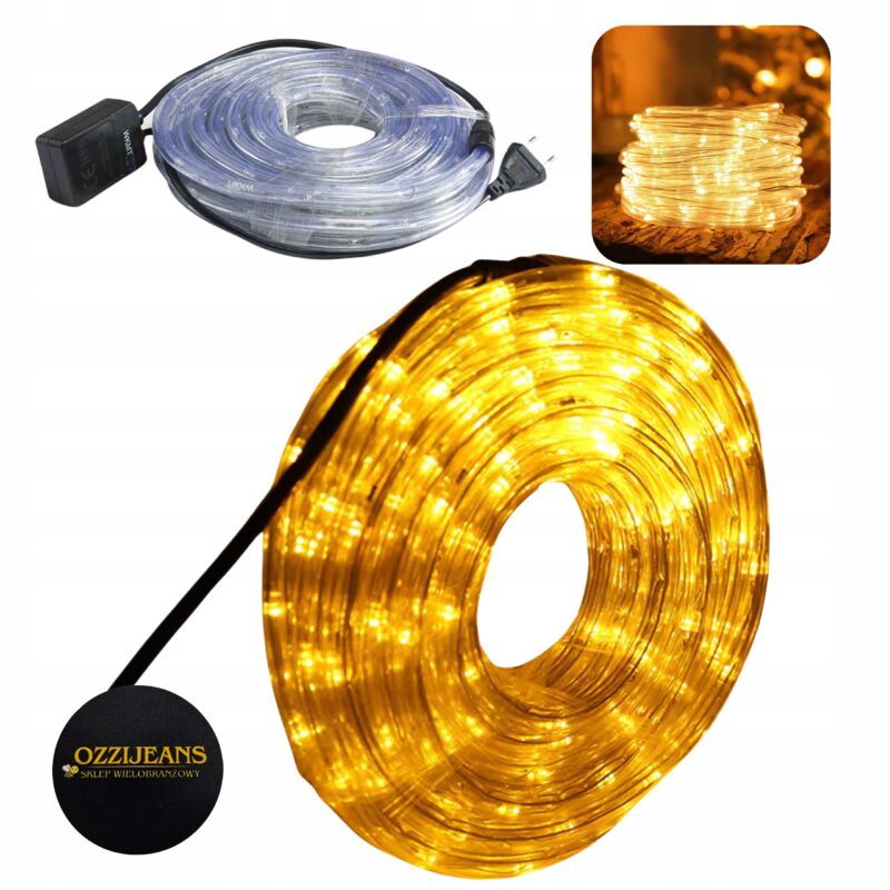 WĄŻ ŚWIETLNY LED LAMPKI CHOINKOWE ZEWNĘTRZNY MOCNY 1200 LED 50m