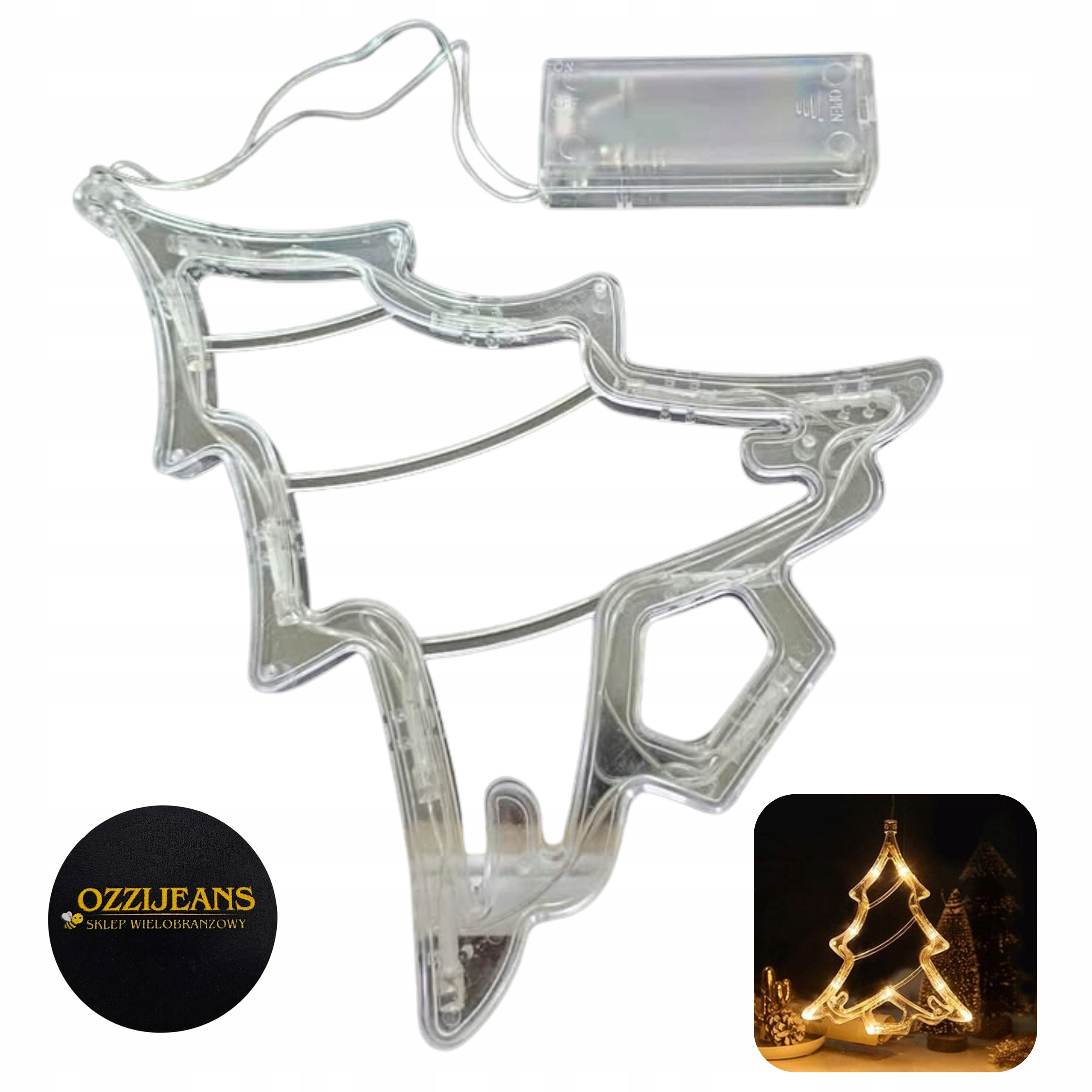 LAMPKA LED ŚWIĄTECZNA CHOINKA NA BATERIE OZDOBA BOŻONARODZENIOWA LED GRATIS
