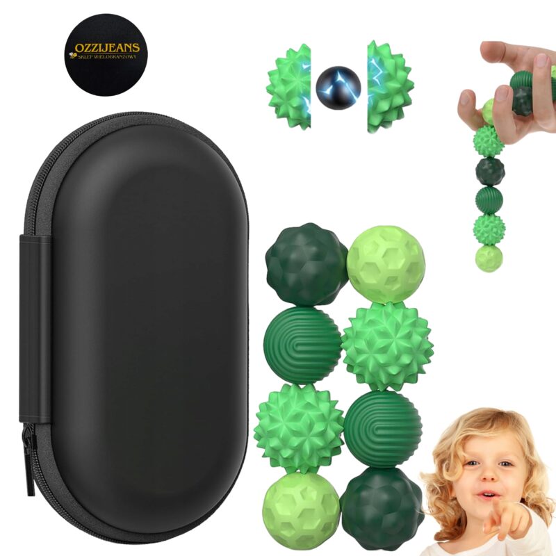 ZABAWKA ANTYSTRESOWA MAGNETYCZNE KULKI SENSORYCZNE Z SILIKONU ZESTAW 8SZT