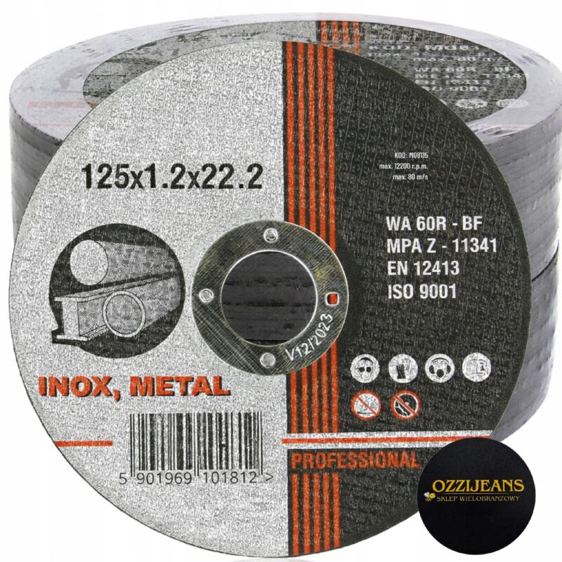 50SZT TARCZA TNĄCA DO METALU INOX 125X1,2X22,2 CIENKA DO STALI PRO GRATIS