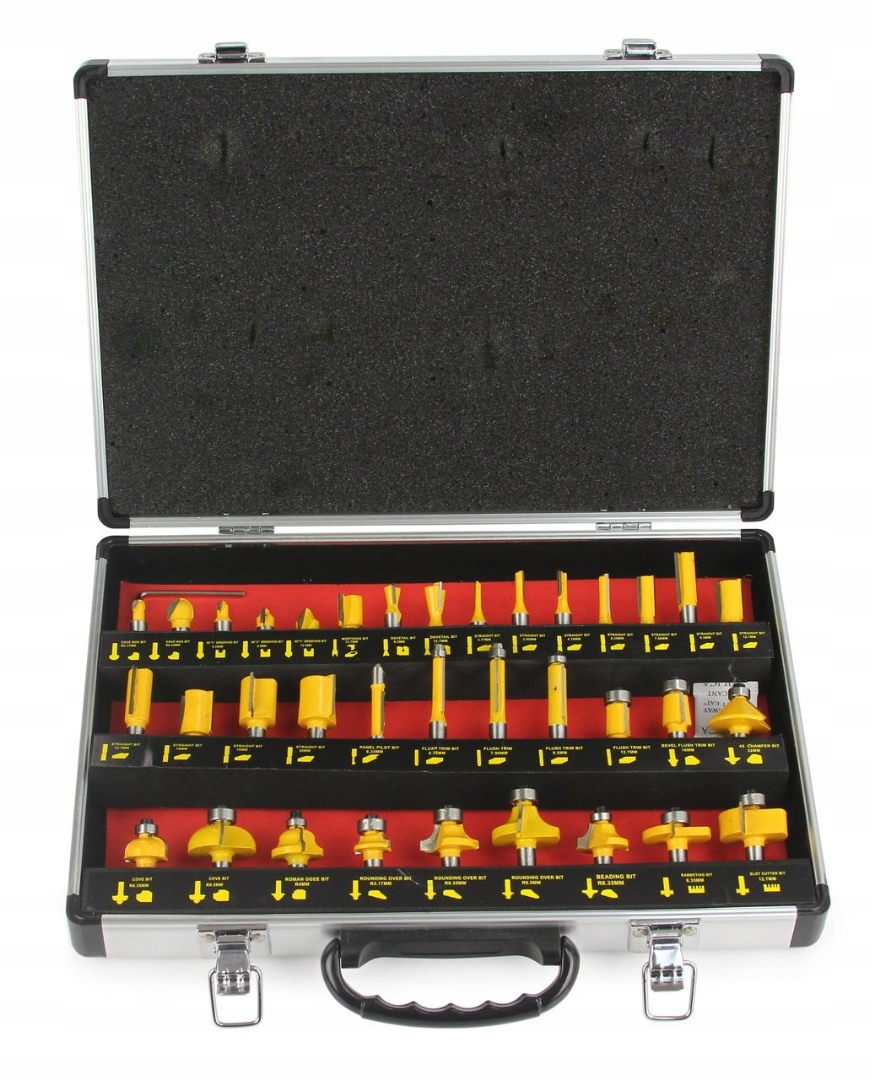 FREZY KSZTAŁTOWE ŁOŻYSKOWANE DO DREWNA 35EL TRZPIEŃ 8MM ZESTAW WLEP GRATIS