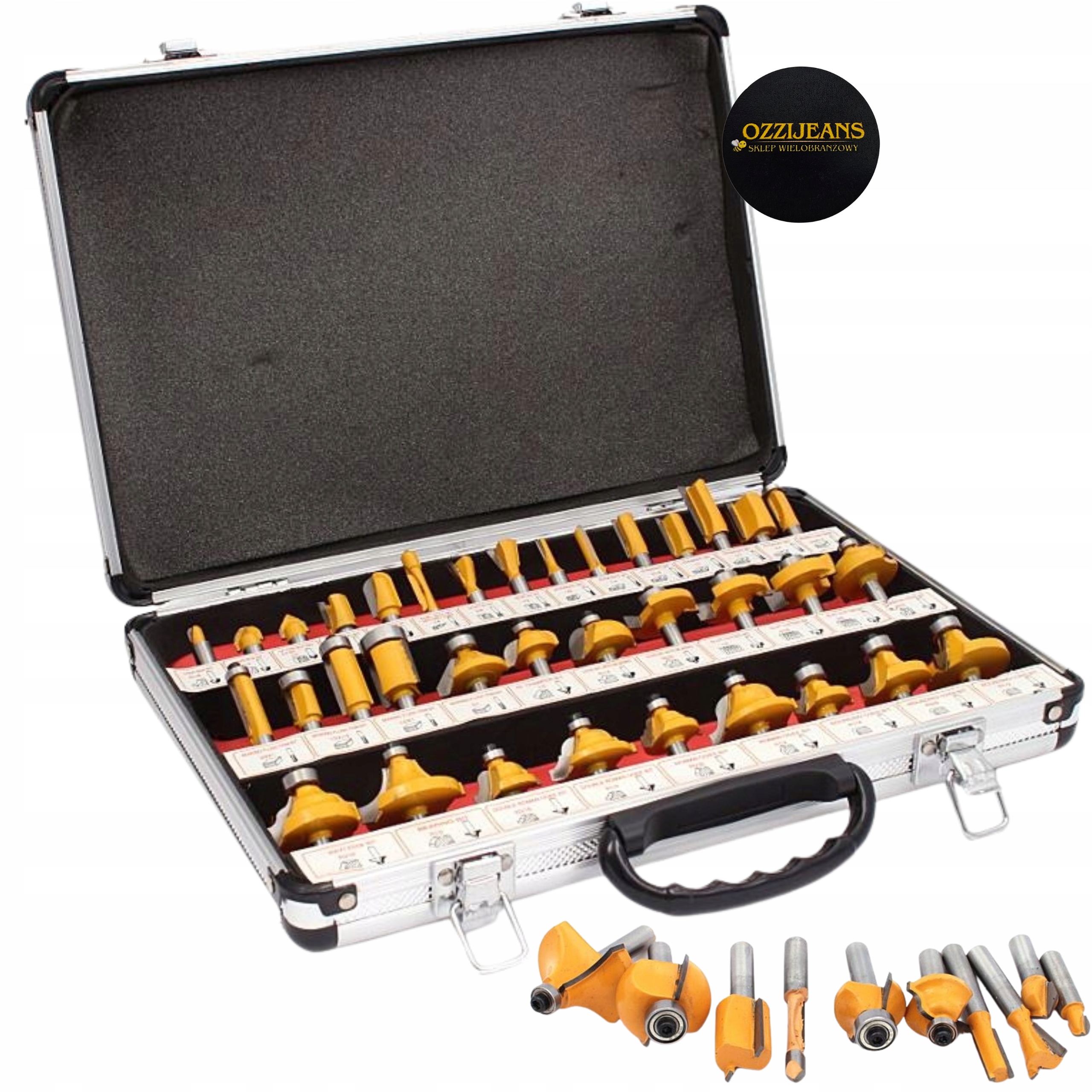 FREZY KSZTAŁTOWE ŁOŻYSKOWANE DO DREWNA 35EL TRZPIEŃ 8MM ZESTAW WLEP GRATIS