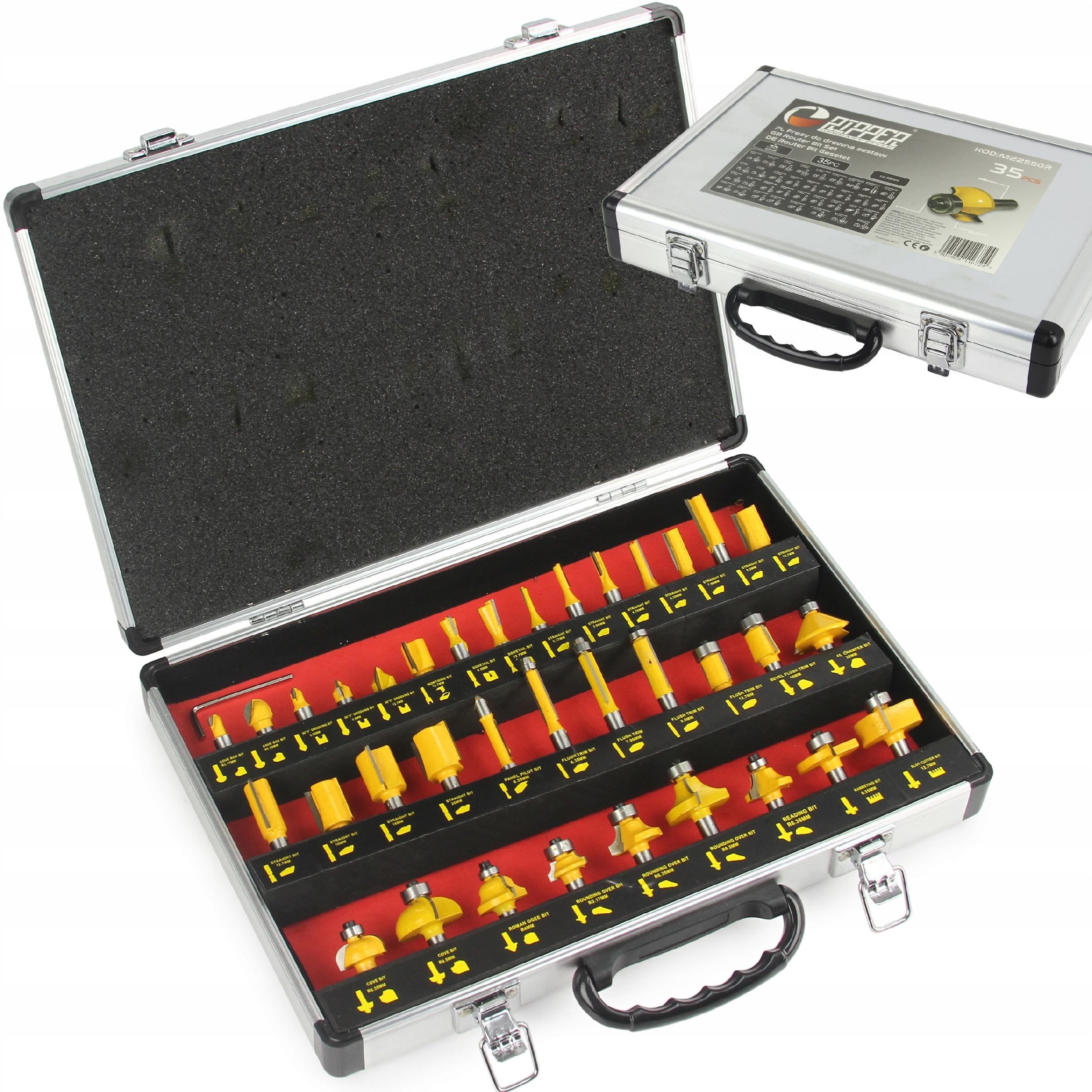 FREZY KSZTAŁTOWE ŁOŻYSKOWANE DO DREWNA 35EL TRZPIEŃ 8MM ZESTAW WLEP GRATIS