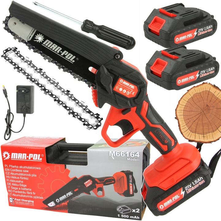 Akumulatorowa Pilarka Piła Łańcuchowa 2x Aku Prowadnica Łańcuch Walizka Xxl