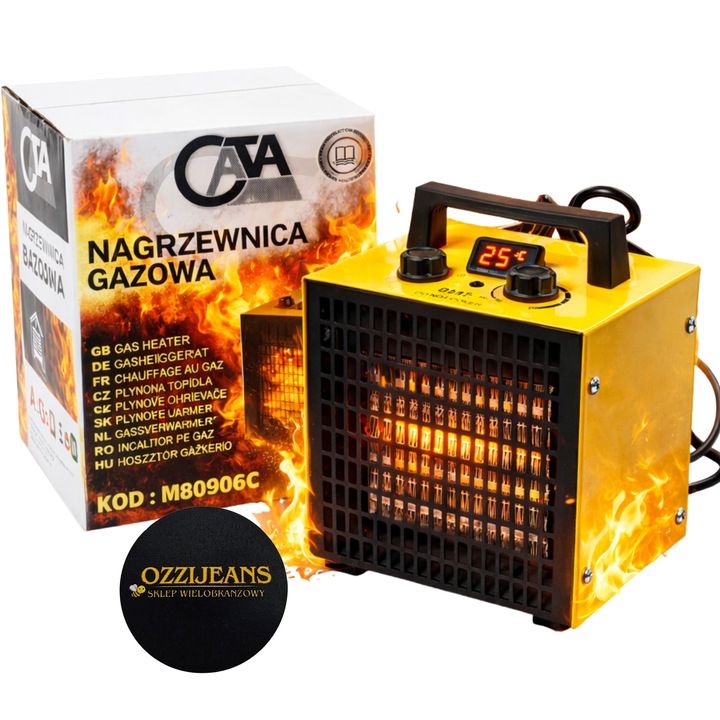 NAGRZEWNICA ELEKTRYCZNA 3KW CATA TERMOSTAT GRZEJNIK DMUCHAWA WARSZTATOWA EC