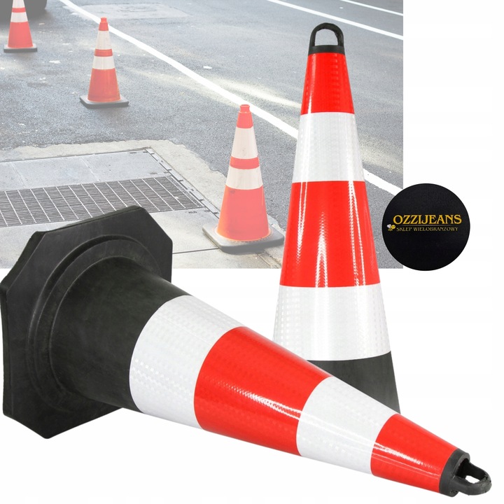 Pachołek Drogowy Ostrzegawczy Miękki Odblask Słupek Odblaskowy 60cm