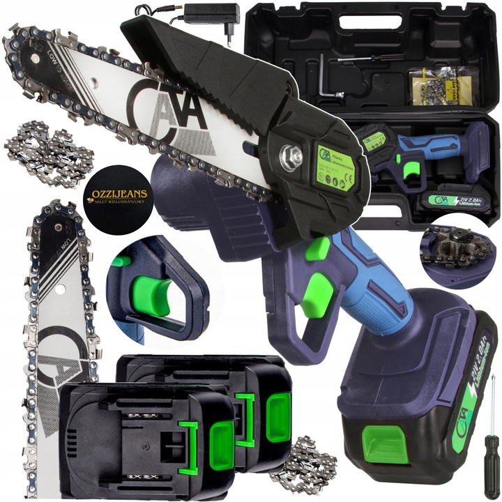 Piła Łańcuchowa Akumulatorowa Mini Pilarka Gałęziówka 2xaku 2xłańcuch