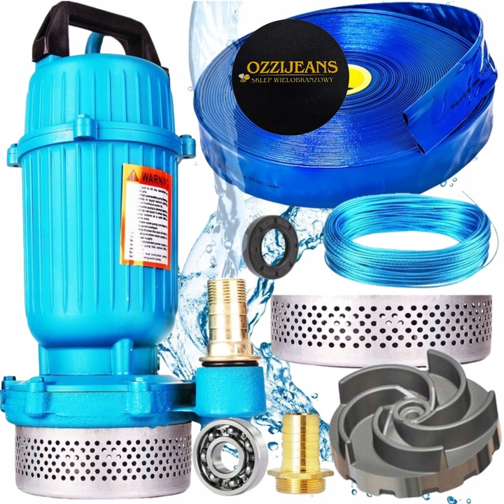 Pompa Do Wody Brudnej Czystej Zanurzeniowa Sitko Sito Szamba 2100w 1"